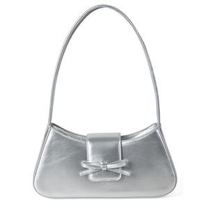 Trendy Y2K Bow Purse Cute Underarm Handbag 2025 Summer Vegan Patent -_-